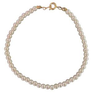 Pearl Long Bracelet/Anklet with Gold Clasp